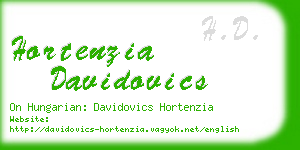 hortenzia davidovics business card